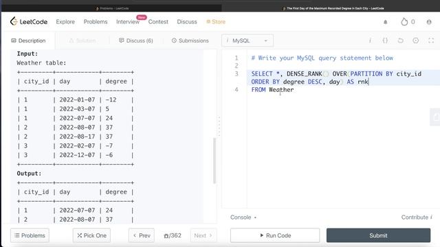 LeetCode Medium 2314 "First Day of Maximum Recorded Degree" Interview SQL Question with Explanation смотреть онлайн