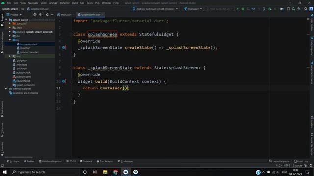 Create splash screen in Flutter with Animation in 2021 | Flutter | Android studio смотреть онлайн