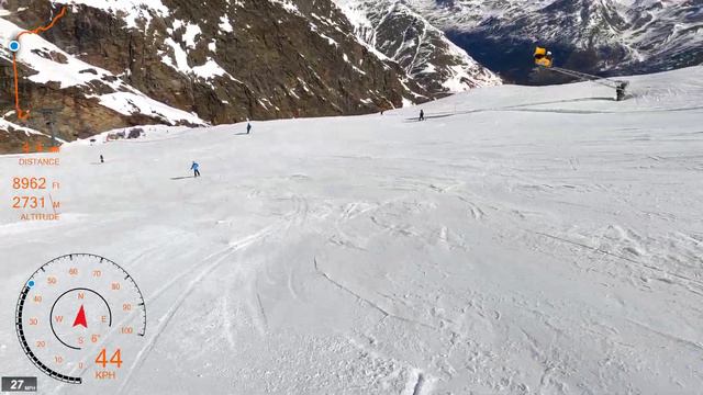 [4K] Skiing Saas Fee, Epic Spielboden (Black/Red) Top to Bottom, Wallis Switzerland, GoPro HERO9 GP смотреть онлайн