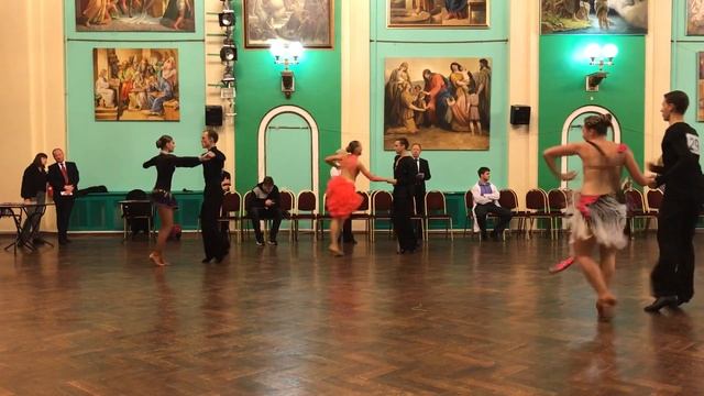 Ча-ча-ча (Взрослые + Молодежь до D класса) 14.10.2018 Танцевальный Петербург смотреть онлайн