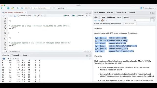 Limite de registros e ordenação por colunas [#4 SQL no R em 3 minutos] смотреть онлайн