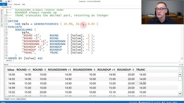 ROUND, ROUNDDOWN, ROUNDUP, TRUNC - DAX Guide смотреть онлайн