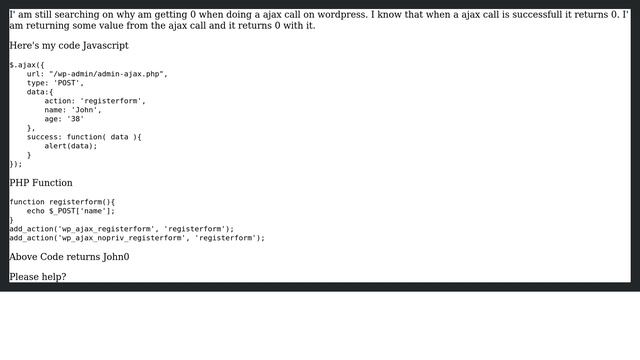 Wordpress: Custom ajax call returns 0 смотреть онлайн