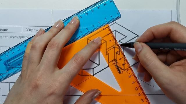 БГТУ НГГ Тема:"Изометрия с вырезом четверти." Часть 2 Обводка. Ручная графика. смотреть онлайн