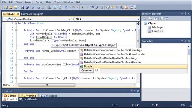 Visual Basic Tutorial - 53 - CType смотреть онлайн