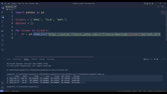 How To Import Stock Historical Data From Yahoo Finance In Power BI With Python смотреть онлайн