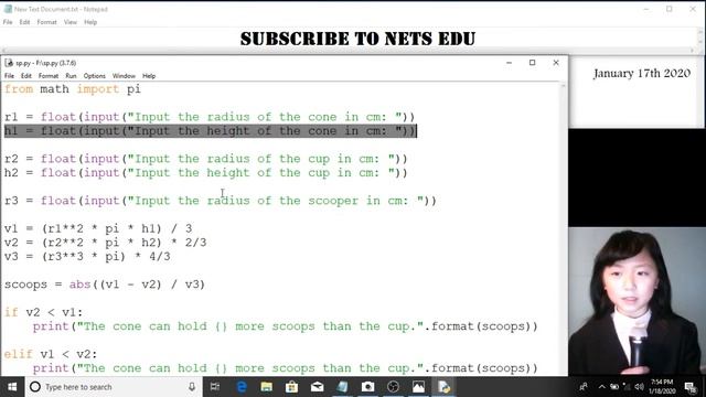 Math, Python Series 11 - Which cone to get? 自动计算, 比较物体 体积 смотреть онлайн
