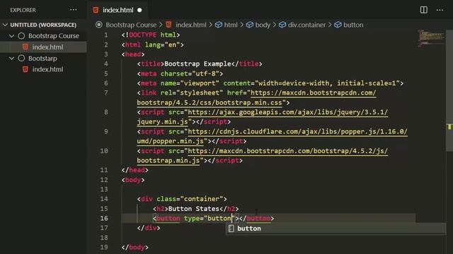 Bootstrap button || Active Disabled Button смотреть онлайн