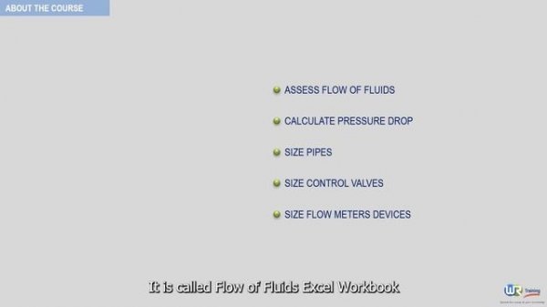 Flow of Fluids Excel Workbook - Hydraulic calculation and fluid mechanics by WR Training