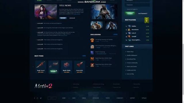 Metin2 Fusion Website HTML Template Demo смотреть онлайн