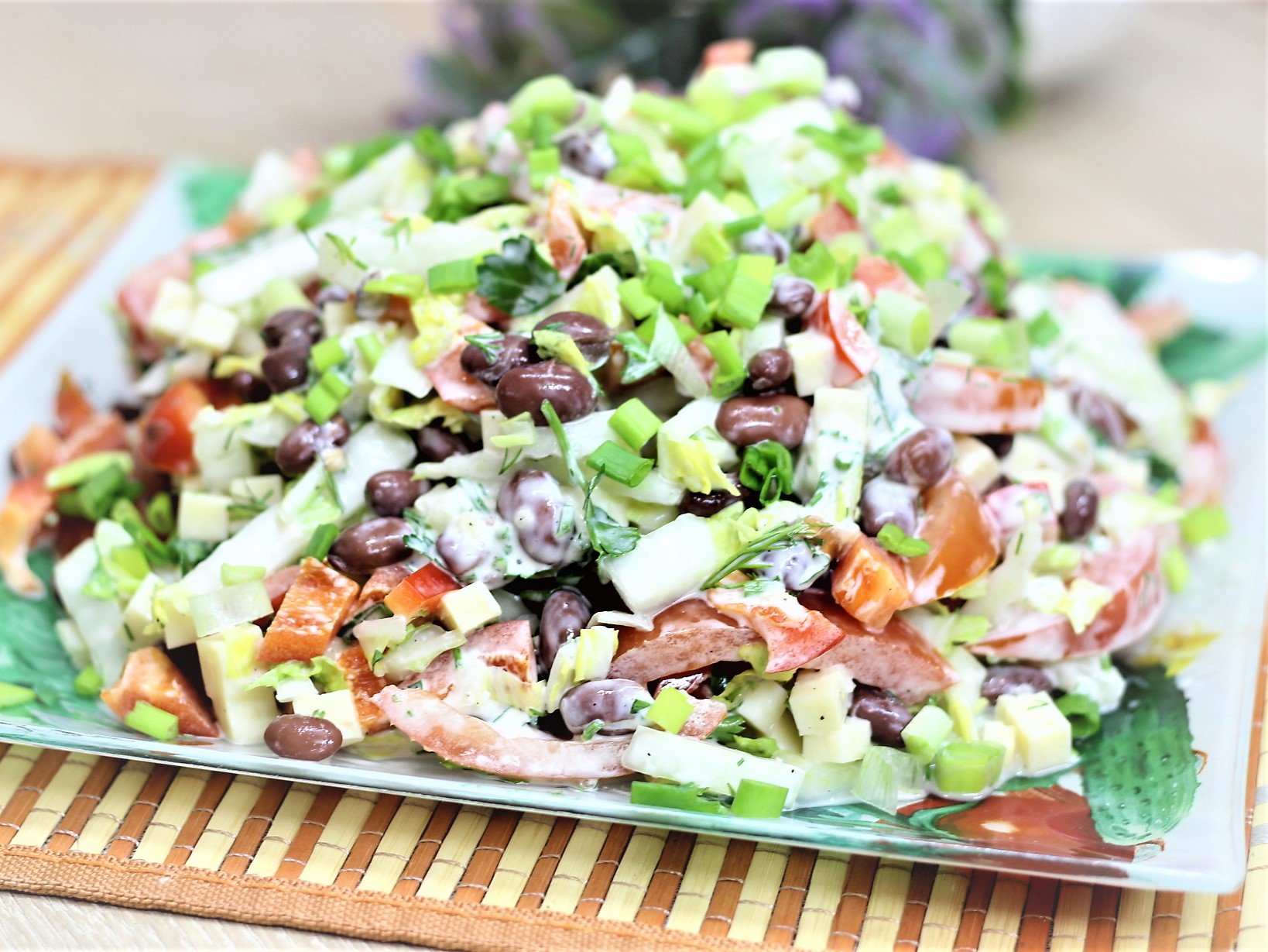 Овощной салат с фасолью и сыром?Приятного аппетита! смотреть онлайн