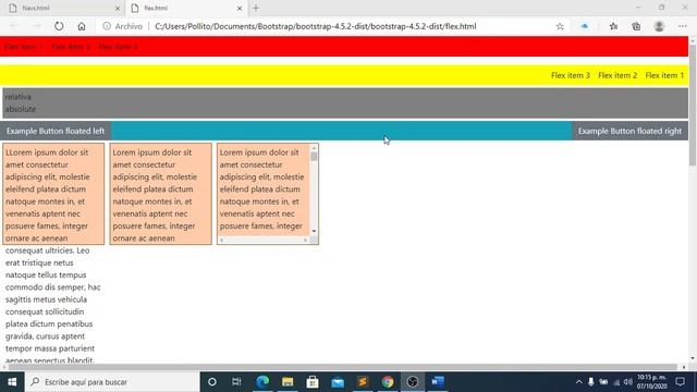 Utilidades de bootstrap flex, posicion, clearrfix y overflow смотреть онлайн