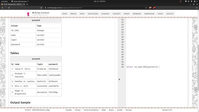 How To Solve URI Online Judge SQL #2744 Passwords смотреть онлайн