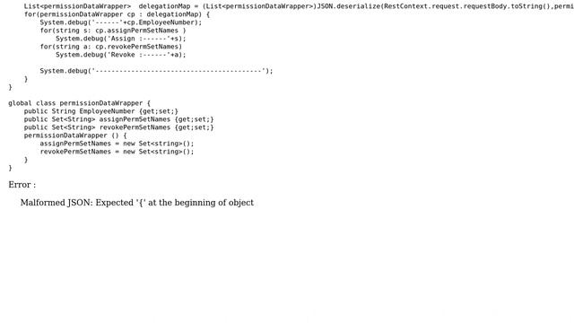Salesforce: Malformed JSON: Expected '{' at the beginning of object? смотреть онлайн