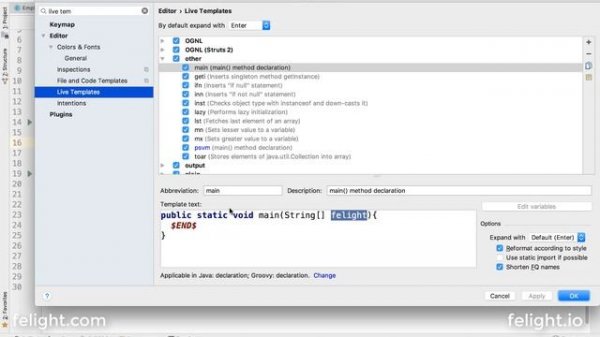 [IntelliJ IDEA ]  Customizing sysout, psvm (Live Templates) in IntelliJ
