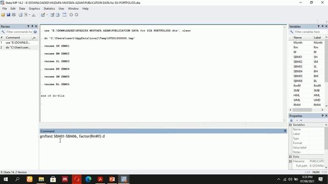 Gibbons, Ross & Shanken (1989) F-test or GRS F-test in Stata смотреть онлайн
