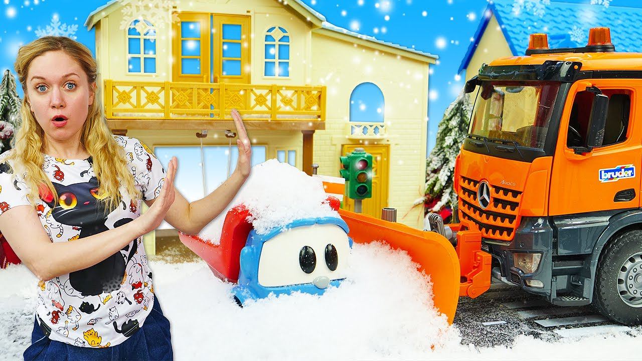 Видео для детей - Кто уберет весь снег? Развивающие мультики про машинки и Play Doh на Новый Год смотреть онлайн