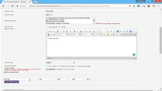Adding Vendor Product Variance Without Image - DivisoriaOnline.Com смотреть онлайн