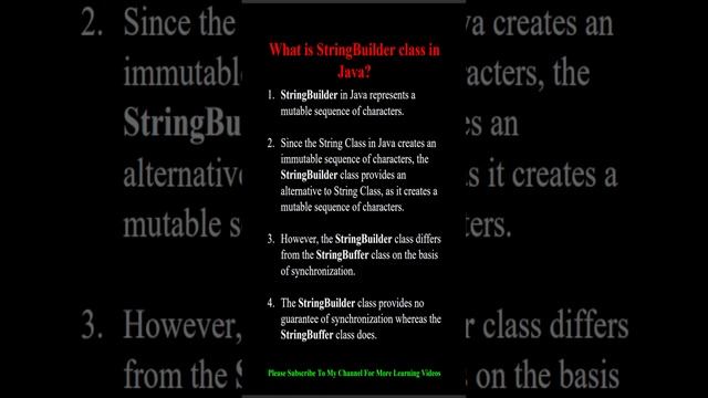 What is StringBuilder in Java смотреть онлайн