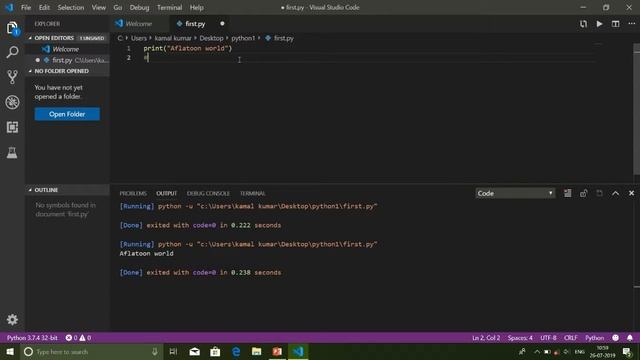 The First program of python in Hindi | eduotech смотреть онлайн