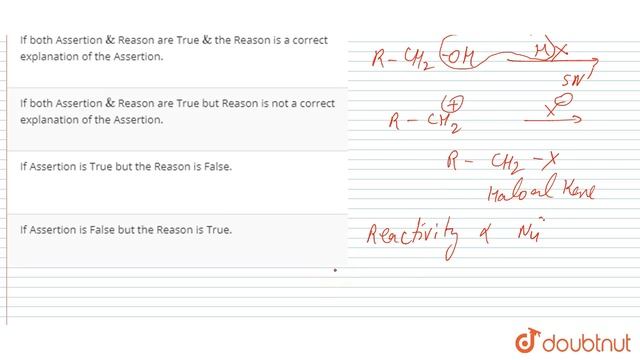 Assertion:- Halogen acid react with alcohol to form haloalkanes. Reason:- Order of reactivity of смотреть онлайн