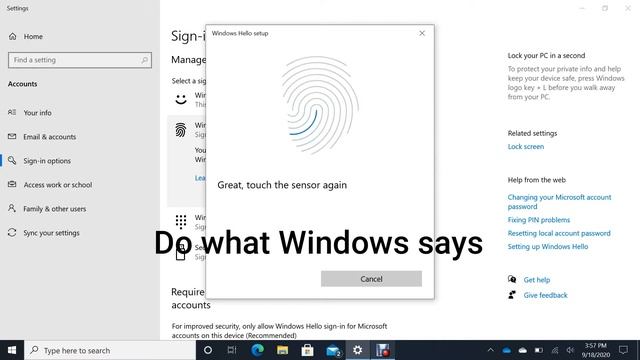 How To Setup Windows Hello Fingerprint On Windows 10