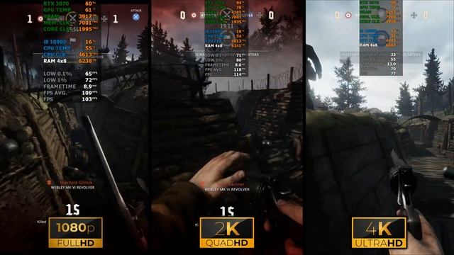 Verdun | 1080p vs 1440p vs 2160p | RTX 3070 | i9 10900 | 32GB RAM | 1TB SSD NVMe M.2 смотреть онлайн