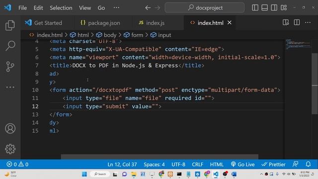 Build a Word DOCX to PDF Converter Web App in Node.js & Express Using docx-pdf in Browser Using JS смотреть онлайн