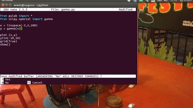 Plotting Gamma Function on Python in Ubuntu смотреть онлайн