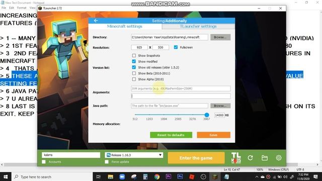Increase memory allocation of T-Launcher + Exploring Setting's features to run Minecraft smoothly смотреть онлайн