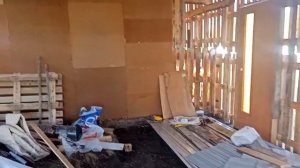Гараж+баня из поддонов.Стройка