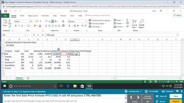Excel Chapter 1 Hands-on Exercise 2 Simulation for MyITLab for Office 2019 смотреть онлайн