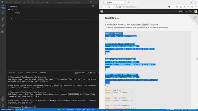 آموزش شی گرایی در php - Interface смотреть онлайн