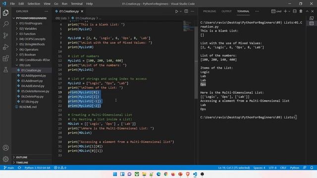 11 | Lists in Python (1/2) | Adding in Lists | Removing from Lists | Accessing | Slicing in Python смотреть онлайн
