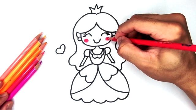 Princess Drawing Easy | How to draw a Princess Step by Step | Kawaii Drawings смотреть онлайн