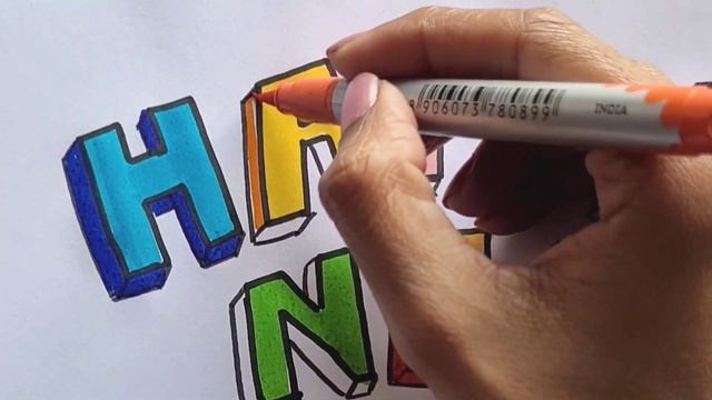 New Year Drawing | How to draw New year font in 3d easy смотреть онлайн