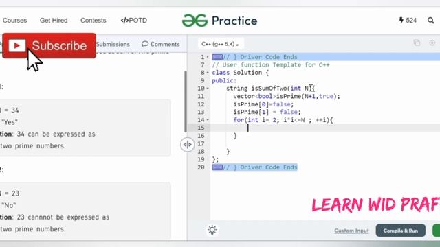 Primes Sum | GFG POTD | Easy Explanation #geeksforgeeks #gfg #gfgpractice #coding #potd #primessum смотреть онлайн