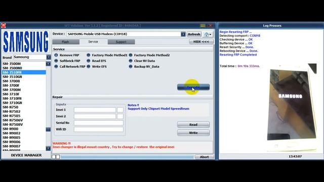 Samsung J510FN Remove FRP with SFT Dongle v3.1.2 смотреть онлайн