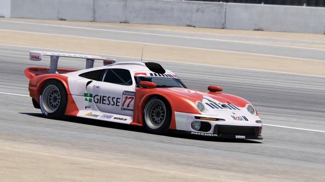 Porsche 911 GT1 96 at Laguna Seca in Assetto Corsa смотреть онлайн