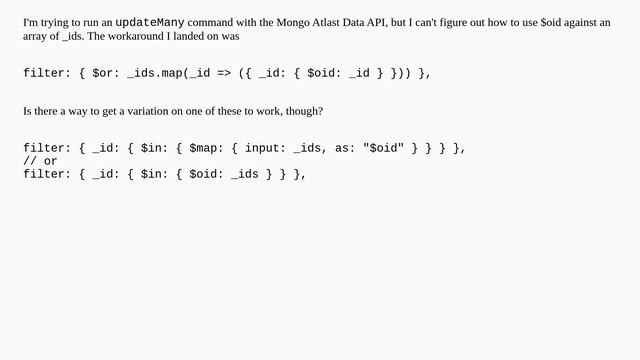 Using $oid with MongoDB Atlas, Data API and updateMany смотреть онлайн