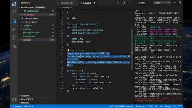 Exploring Sequelize and SQL смотреть онлайн