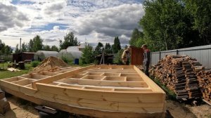 Каркасная баня на покрышках! Лаги пола!