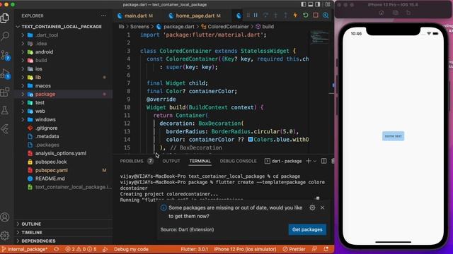 Creating local/internal package in flutter app | package creation in flutter project | custom widge смотреть онлайн