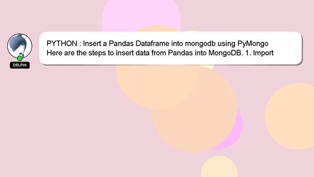PYTHON : Insert a Pandas Dataframe into mongodb using PyMongo смотреть онлайн