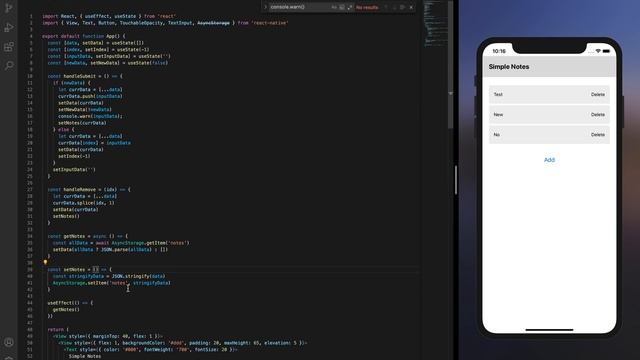 React Native | Simple Note app With Async Storage Part 6 смотреть онлайн