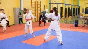 Карате сётокан. Краевые соревнования по карате ВБЕ. 12 декабря 2021. Девочки 13 лет. Кумите - 03.