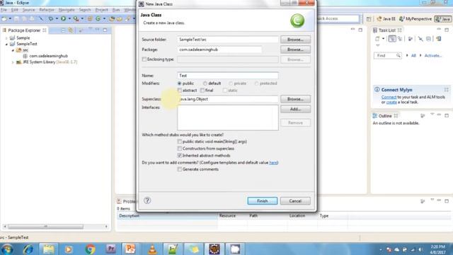 Lesson - 08 : Eclipse IDE - Create your first Java program смотреть онлайн