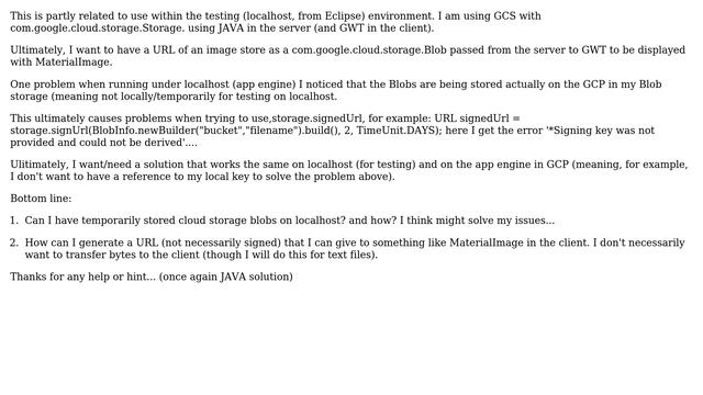 DevOps & SysAdmins: URL for Google cloud storage in JAVA on localhost (testing) смотреть онлайн