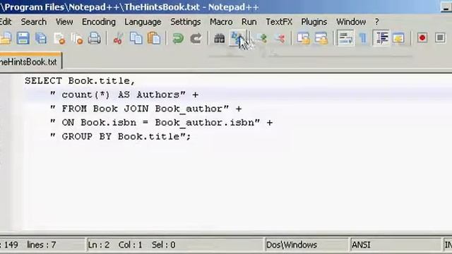 The Hints Book: Notepad++ text parsing - cleaning SQL query from Java code смотреть онлайн