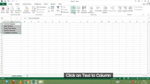 Microsoft Excel Useful feature divide cells using delimiter Hindi смотреть онлайн
